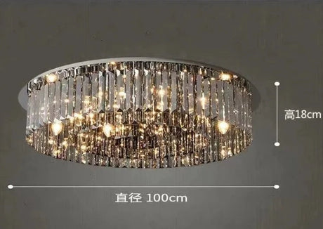New Luminaires Modern Light Luxury Crystal Light Ceiling Living Room Atmosphere Simple Bedroom Restaurant Circular Fashion