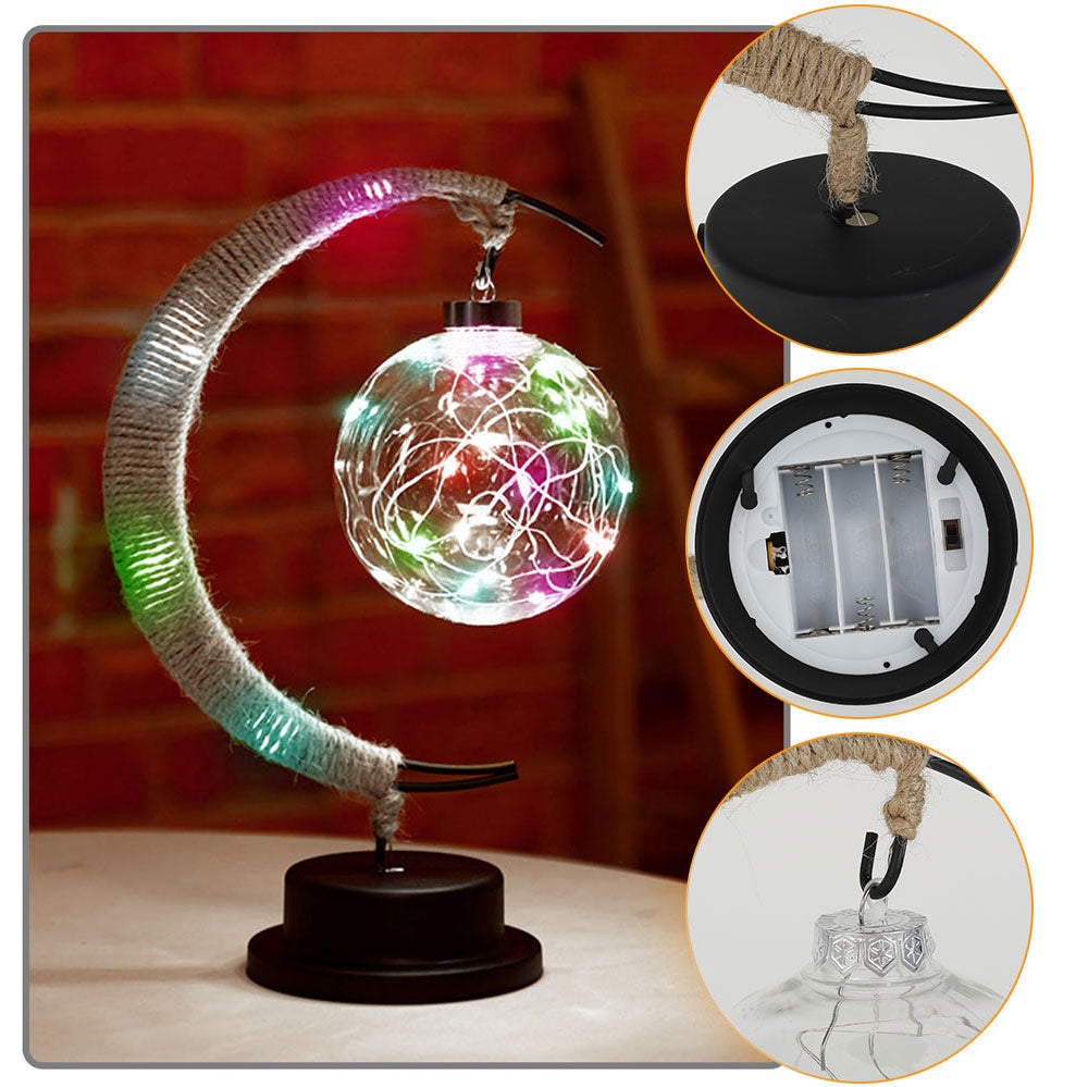 Moon Lamp Night Light with Stand USB/Battery Powered Multicolor Enchanted Lunar Bedside Lamp Moon wishing ball lamp Ramadan 2023