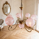French Retro Living Room Chandelier Rustic American Vintage Dining Room Light Luxury Bedroom Glass Princess Ceiling Lamp