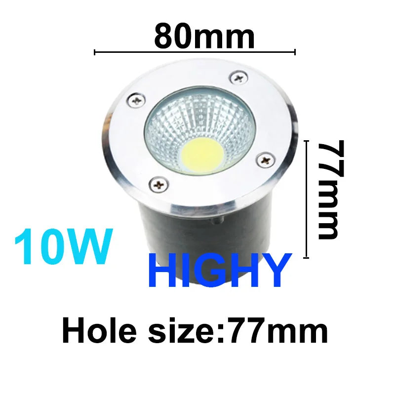 LED Underground light 3W 5W 10W COB Floor Lamp Outdoor Ground Spot Landscape Garden Square Path Buried Yard 85-265V DC12V IP68