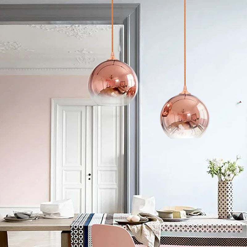 Nordic Modern Minimalist Creative Bedroom Bedside Lamp Whole House Cafe Restaurant Bar Round Glass Small Chandelier