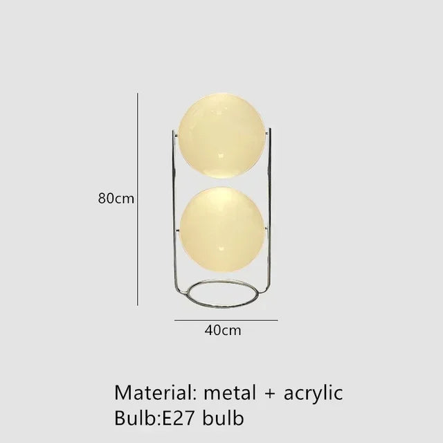 2026 Modern Creative Chrome Floor Lamp - White Acrylic Ball LED Standing Light