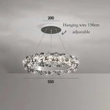 Simple Mix and Match Crystal Chandelier Living Room Ring Decorative Lights Luxury Stainless Steel Glossy Island LED Lights