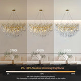 Retro K9 Crystal Tree Branch Chandelier - Modern LED Pendant Light Fixture for Villa Lobby, Foyer, Living Room & Weddings