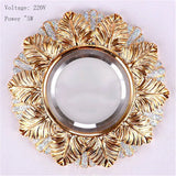 Art Decor Golden Leaf Resin LED Recessed Downlight (5W 220V) - Luxury Retro Ceiling Spotlight Fixture for Foyer, Corridor, Hallway & Hotel Decor