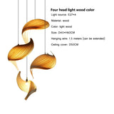 Wing maple pendant lamp handmade pleated finish wooden hanging light japanese style Chandelier dining bedroom staircase