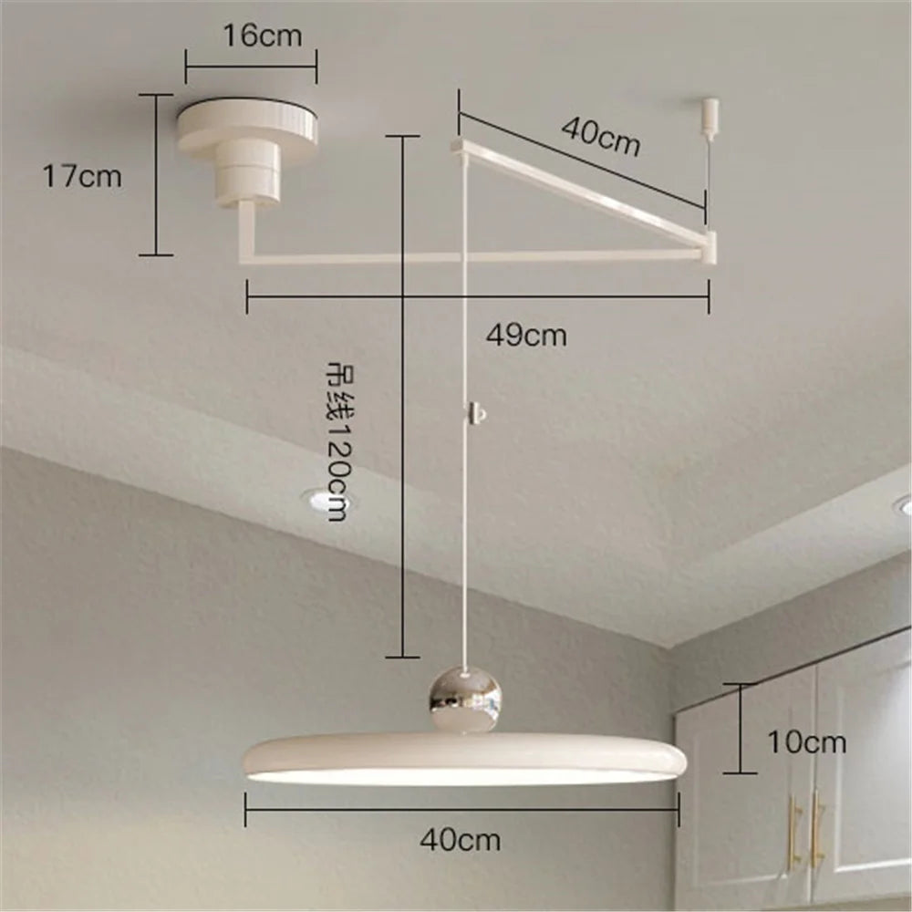 French Rocker Chrome LED Chandelier - Displaceable Modern Hanging Lamp