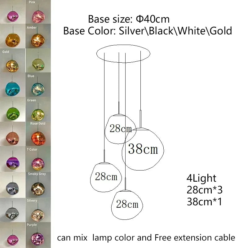 Nordic Ceiling Pendant Lamp Lava LED Pendant Light Modern Light Lighting Living Room Indoor Decor Home Fixtures Kitchen Hanging