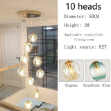 Modern Spiral Staircase Chandelier Crystal Ball Lamp Long Lighting for Living Room Villa Loft Dining Room 2026 New Design