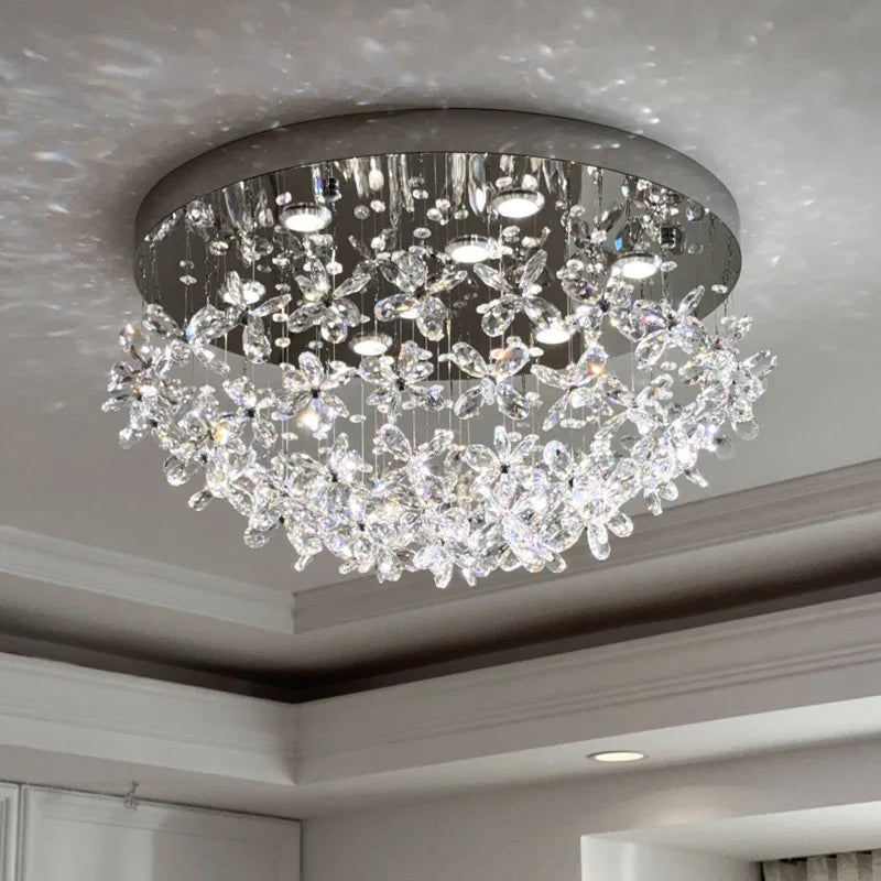 Luxury Crystal Chandelier Lights Ceiling Pendant Lamp Hanging Indoor Home Lamps Ceilings Dining Room Chandeliers for Living Room