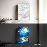 Van Gogh Starry Night LED Lamp - Swirling Sky 3D Light Art for Room Decor, Museum-Quality Lampara de Noche Lighting