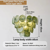 French Glass Chandelier Simple Crystal Pendant Light for Living Room Bedroom Dining Room Home Decor Indoor Lighting Hanging Lamp