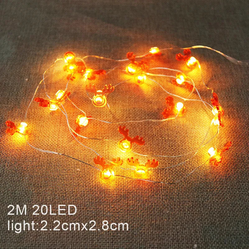 Santa Claus 2M 20LED String Lights Home Christmas Decoration Christmas Tree Ornaments 2022 Navidad Children Gifts New Year 2023