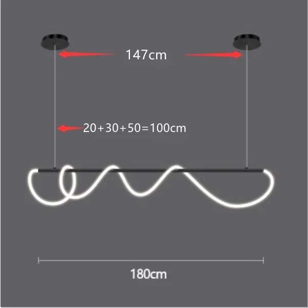 Modern Long Hose Led Art Ceiling Chandelier For Dining Room Kitchen Bar Pendant Lighting Suspension Design Lusters Luminaires