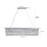 8-Light Modern Crystal Chandelier Chrome color Rectangle Chandelier Contemporary  Pendant Light Fixture (Bulb Not Included)