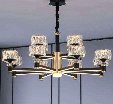 Modern Crystal Glass Ceiling Chandelier LED Pendant Lights Home Decorative for Living Room Bedroom Kitchen Dining Room Indoor