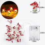 Cute Copper Wire Mushroom Light String DIY LED Mushroom Fairy Garland Lights for Xmas New Year Room Patio Decor