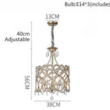 French French Crystal Candle Chandelier (Solid Copper) - Romantic Vintage Pendant Light Fixture for Living Room, Bedroom & Home Decor