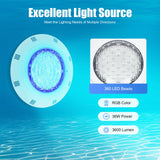 IP68 Submersible Pond & Fountain Light - 45W RGB LED with 2500/3600lm Output