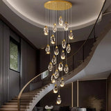 Modern Home Decoration Crystal Ceiling Lights Chandelier Staircase Pendant Lamp Living Room Hanging Lights Interior Lighting