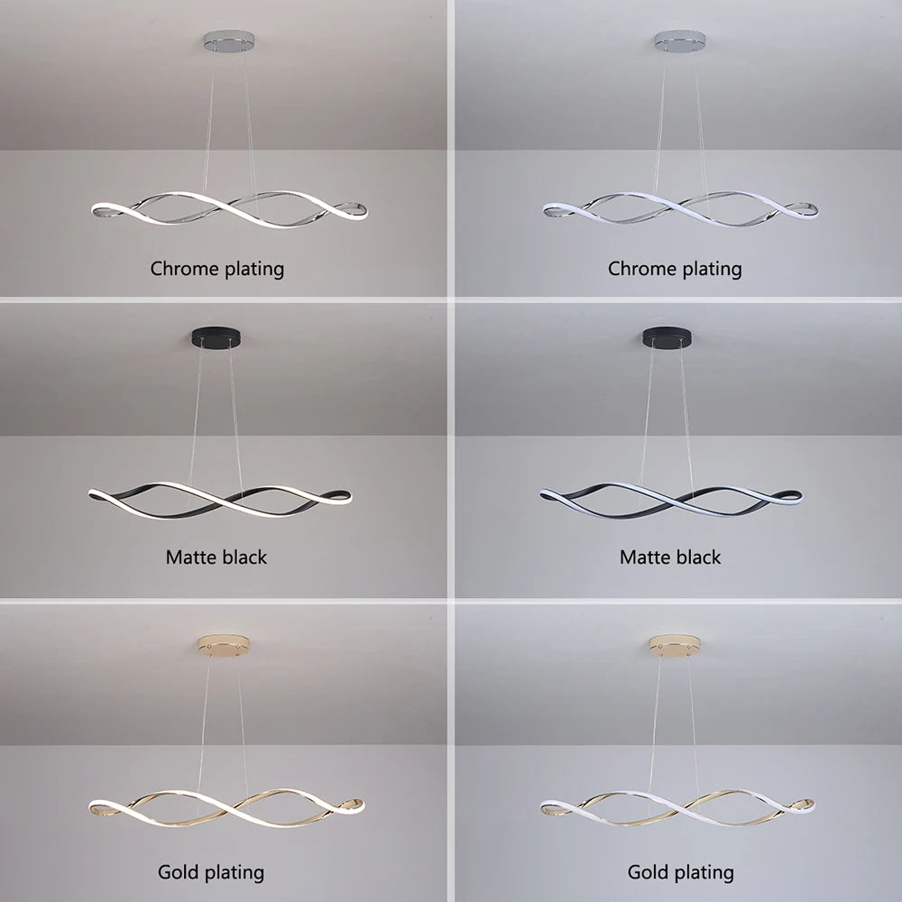 pendant lights led pendant lamp modern led chandeliers for dining room living bedroom L92cm Gold/Chrome/Black Remote/APP control