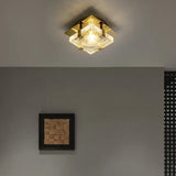 Modern Clear Crystal Ceiling Lamp Gold Metal Bedroom Kitchen Parlor Lighting Fixtures
