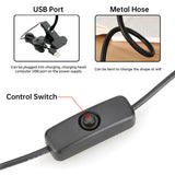 Book Reading LED Lamp Table Lights Bedside Lighting With Holder Clip Flexible Angle Adjustable 5V USB Powered Aluminum Alloy