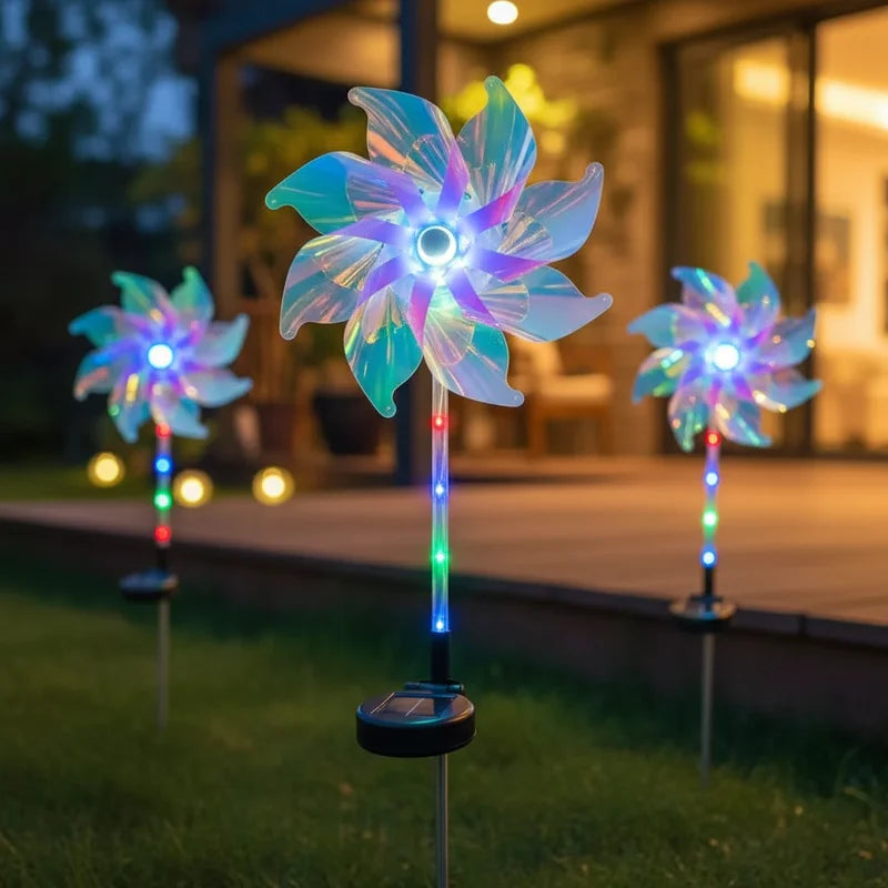 Solar Windmill Lamp Outdoor Dandelion Light for Garden Yard Patio Landscape Decor