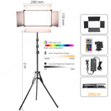 U800+ U600+ LED Video Light Photo Studio Lamp Bi-Color RGB Dimmable with Tripod Stand Remote for Photography Live Steaming