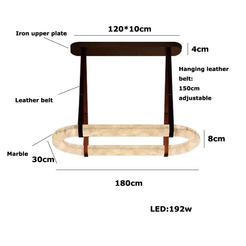 Marble Leather Mixed Design Dimmable Led 2026 Chandelier Lighting Lustre Suspension Luminaire For Dinning Room Art Hanging Lamp