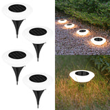 14 LED Solar Ground Lights - Waterproof Outdoor Disk Lights for Garden & Pathway