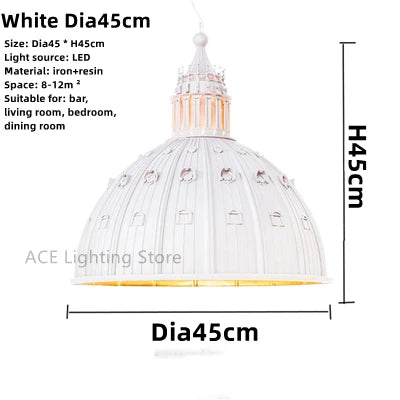 Italy Retro Resin Led St Paul&#39;S Church Pendant Lights For Living Room Bedroom Hotel Hanging Lamp Lobby Decor&#39;s Lighting Fixtures