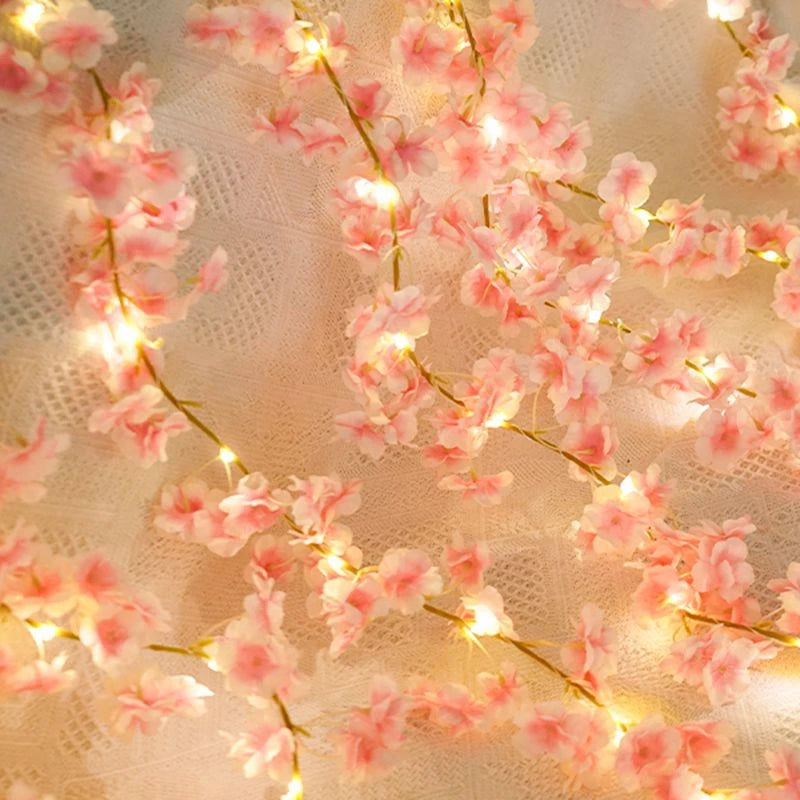 180CM Artificial Sakura Blossom Vine - Wedding Arch, Party & Bridal Fake Silk Floral Decor