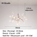 Nordic Chandelier Modern Luxury Living Room Kitchen Firefly Led Ceiling Pendant Lamp Indoor Creative Children's Room Ring Lights
