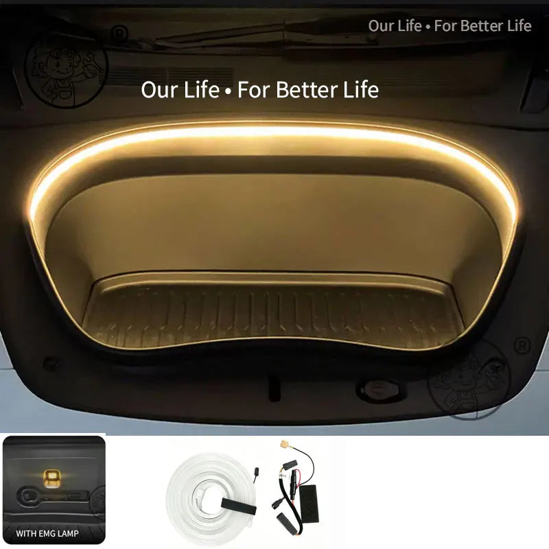 For Tesla Model YL 2026 2027 Car Front Trunk LED Light Bar Strip Interior Brightening Decorative Lamp Strip Automatic Light