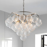 Chrome Tiered Bubble Chandelier Led Pendant Light For Living Room Dining Room Staircase Villa Luxury Glass Ball Hanging Lamp