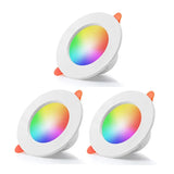 3pcs Tuya Bluetooth Smart Downlight Full Color Dimming 3 Inch Tuya Bluetooth Control Tuya Downlight 10W 85-265v