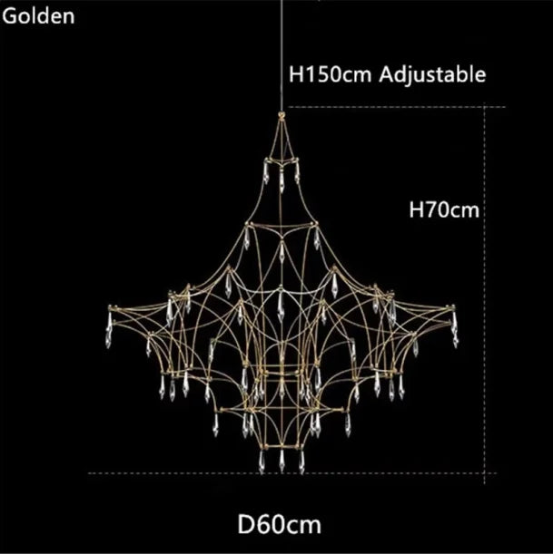 Starry Sky Villa Living Room Large Pendant Italian Minimalist Restaurant Lighting Modern Art Loft Staircase Crystal Pendant