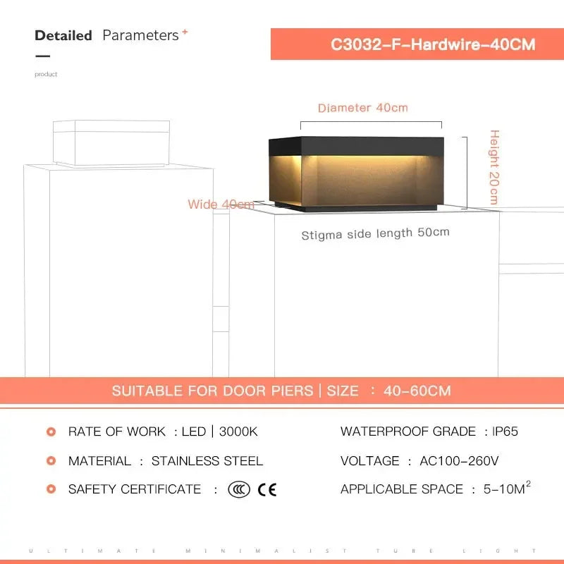 Modern 2025 LED Courtyard Light Outdoor Pillar Top Waterproof Street Light Fence Cap Door Post Landscape Facade