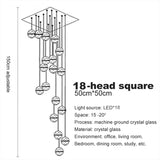 LED Villa Staircase Pendant Lights Long Cable Hanging crystal glass ball droplight for Restaurant Bar Indoor Decorative