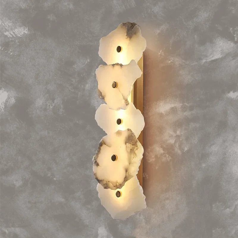 Modern Luxury Marble LED Wall Lights Novelty Irregular Stone Wall Lamps Bedroom TV Background Corridor Home Decor Art Lighting