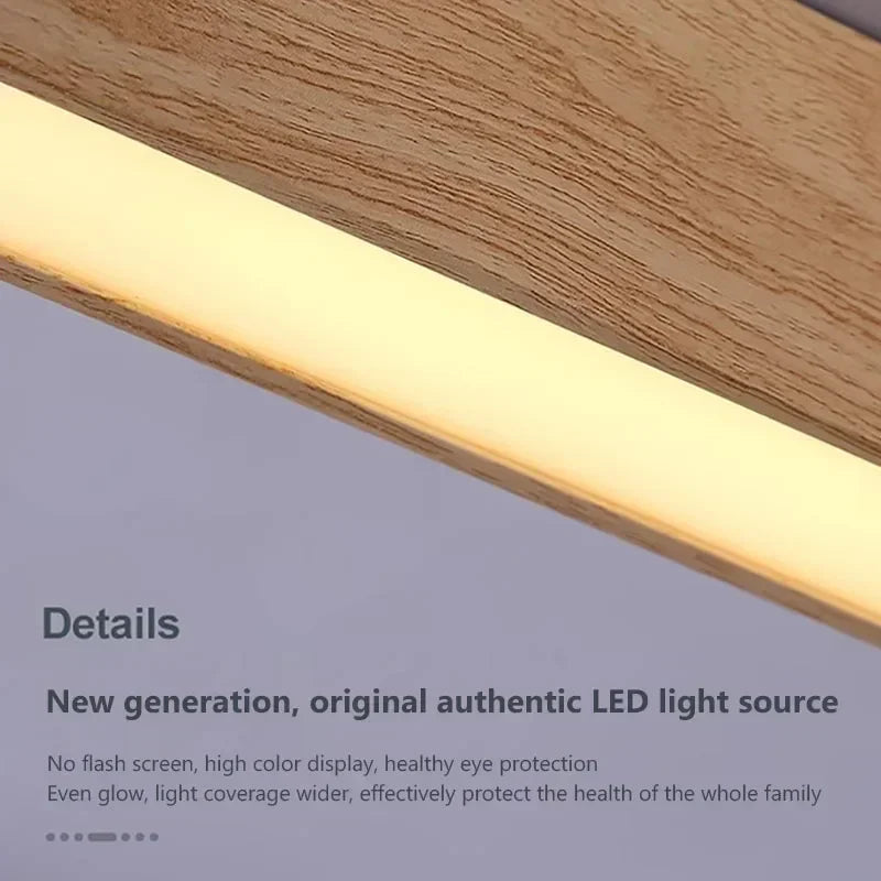 Modern LED Ceiling Lamp for Living Dining Room Long Strip Wooden Decor Lamps Entryway Bedroom Aisle Cloakroom Lighting Fixture