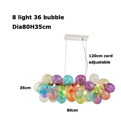 Scandinavian Glass Bubble Chandelier Modern Pendant Ceiling Light for Living Room Bedroom Dining Room Home Decor Lighting