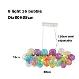 Scandinavian Glass Bubble Chandelier Modern Pendant Ceiling Light for Living Room Bedroom Dining Room Home Decor Lighting