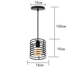Modern Cage Pendant Light E27 Iron Minimalist Vintage Scandinavian Loft Pyramid Pendant Lamp Metal Hanging Ceiling Lamp Fixtures