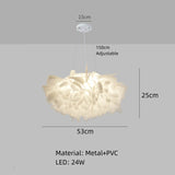 Romantic White Flower LED Ceiling Lights Bedroom Restaurant Living Room Lamp Remote Control Dimming Home Decor Hanglamp PVC