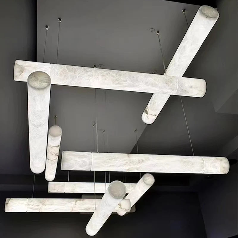 2026 New Trend Marble Collection LED DIY Hanging Lamps Chandelier Lighting Fixtures Lustre Suspension Luminaire Lampen For Foyer