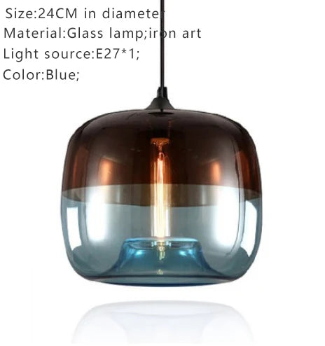 Europe Hanging Glass Pendant Light Fixtures E27 LED pendant Lights For Cafe Bar Restaurant Living Dinning Room Bedroom Lusters'