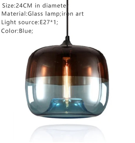 Europe Hanging Glass Pendant Light Fixtures E27 LED pendant Lights For Cafe Bar Restaurant Living Dinning Room Bedroom Lusters'