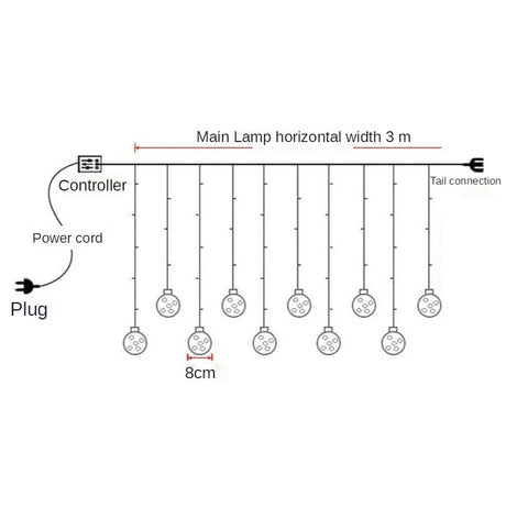 Christmas Balls Santa Claus Led Garland Curtain Lights Christmas Decorations for Home New Year 2023 Gifts Navi dad Tree Xmas Gift